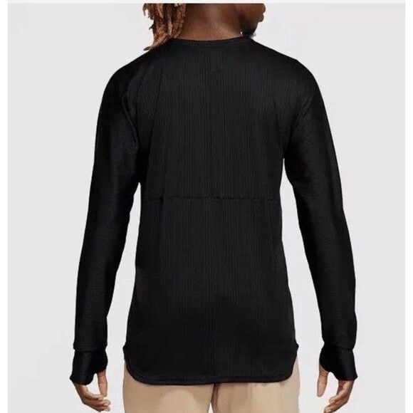 Nike Men’s Yoga Long Sleeve Top Black Dri Fit Thumbholes - Size XL - Picture 2 of 10
